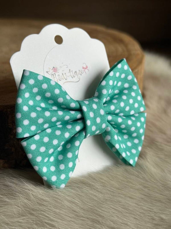 Katoenen Strik Polkadots Seafoam