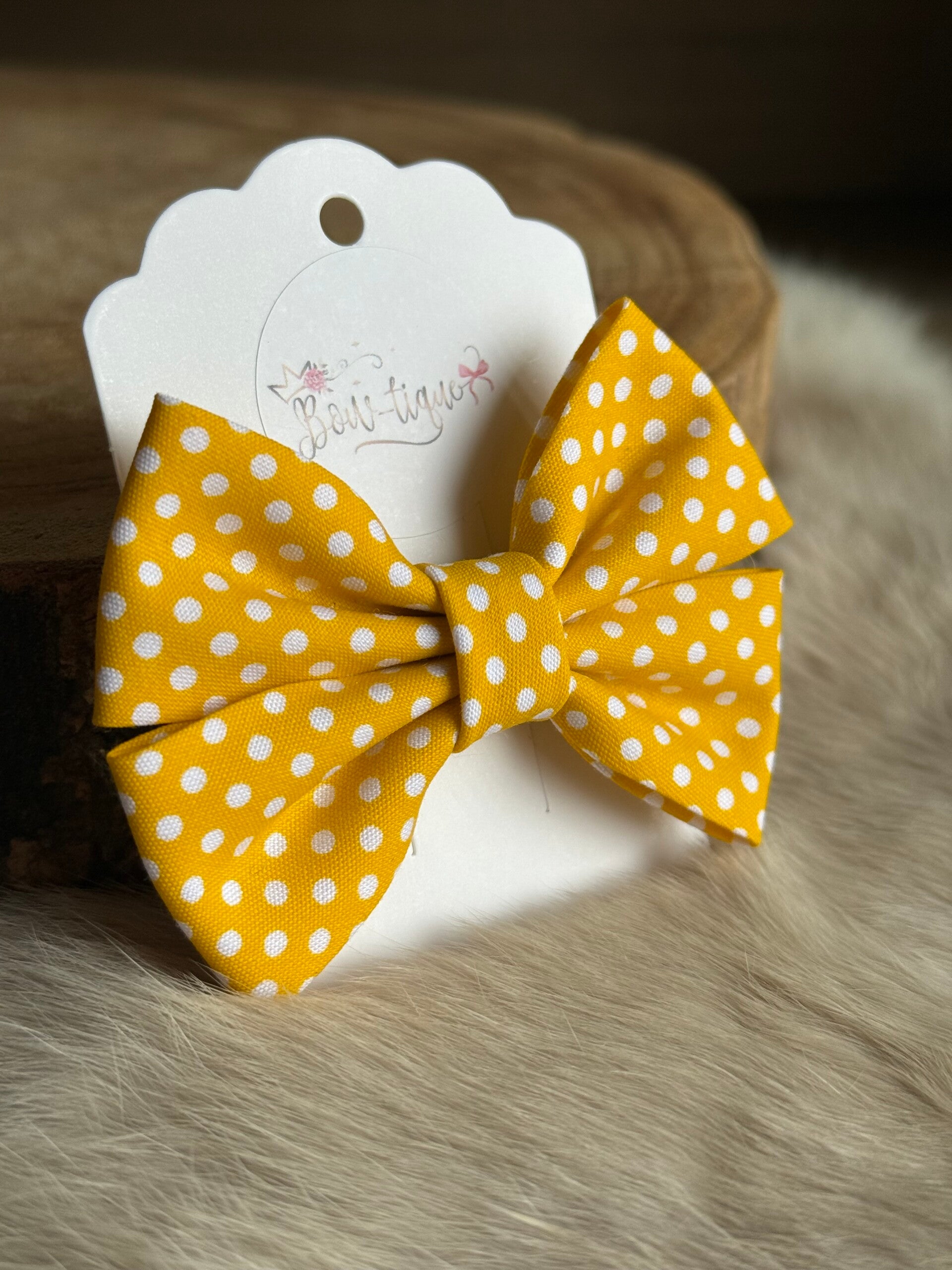 Katoenen Strik Polkadots Geel