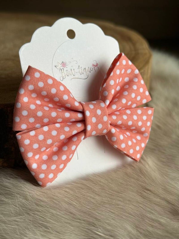 Katoenen Strik Polkadots Zalm