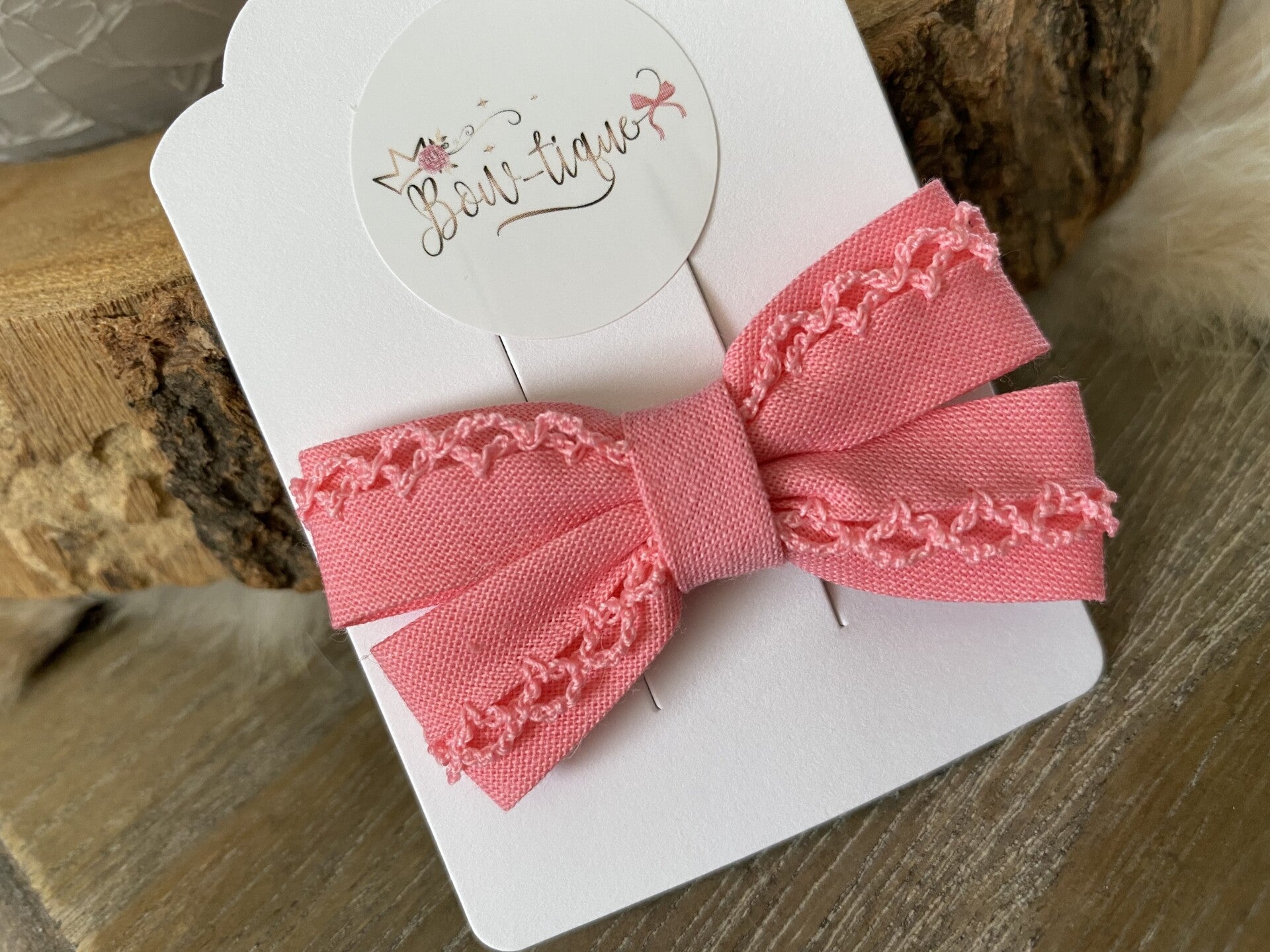 Katoenen Strik Kantje Baby Rose