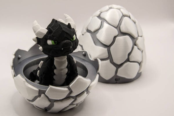 3D baby steen draak met mega ei