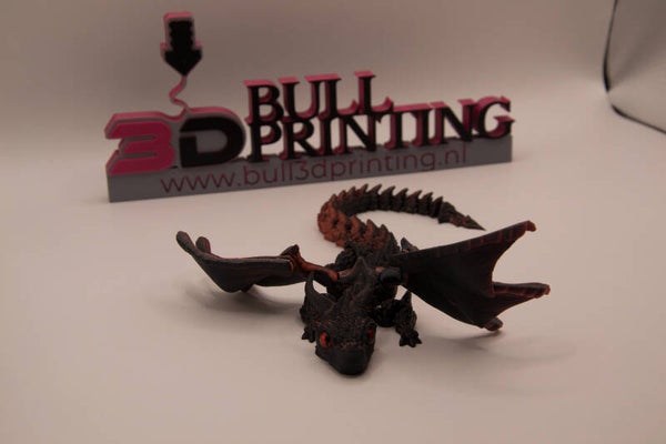 3D Red Flexi Dragon 30CM