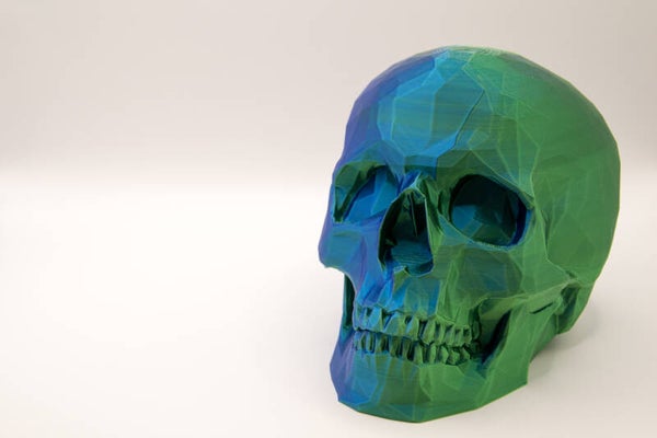 helloween 3D Skull ( Large Silk ) groen blauw 25cm