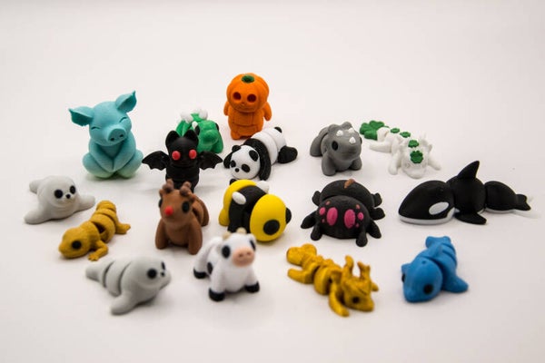 3D Mini figuurtjes willekeurig set van 6 verschillende