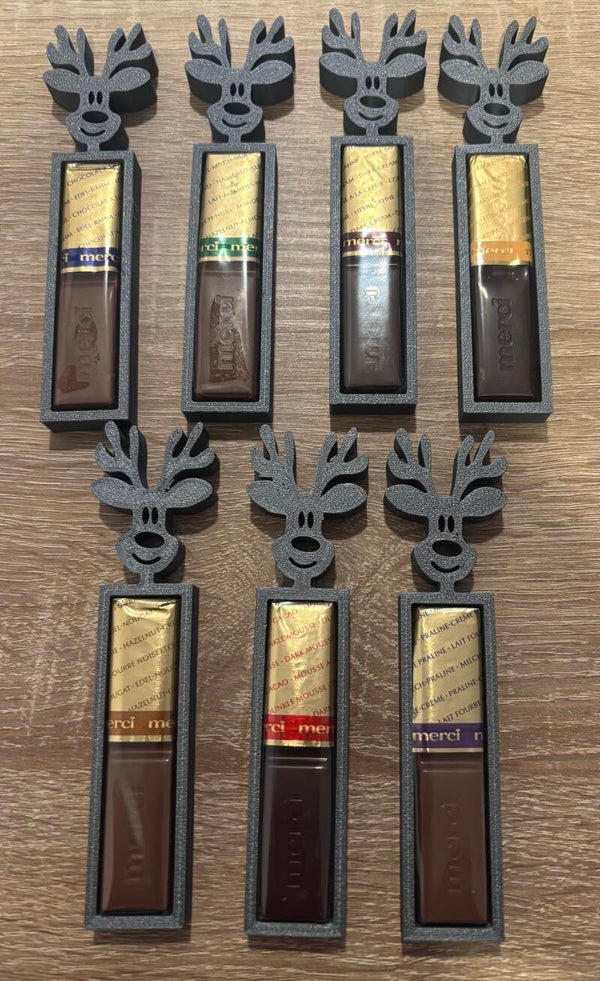 3D rudolph cholade houder incl merci chocolade