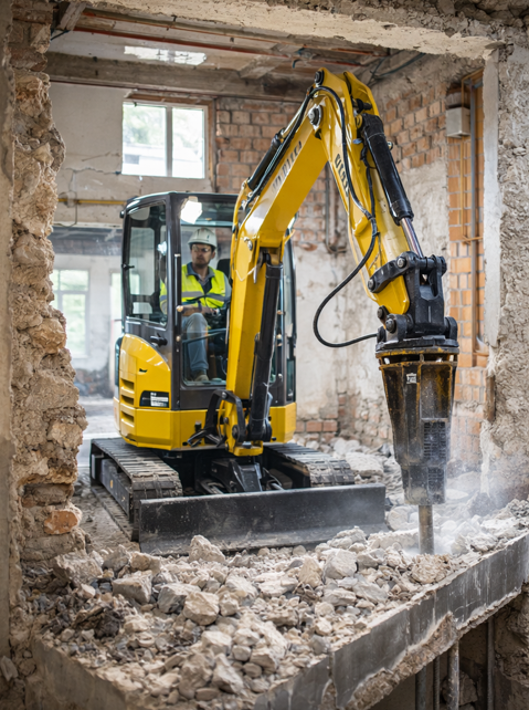 Selektiver mechanischer Rückbau einzelner Bauteile