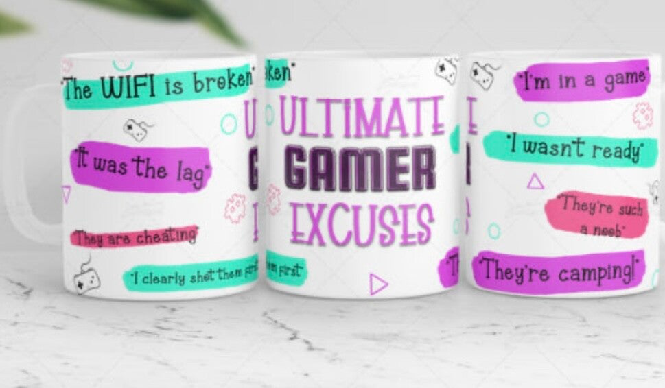 🎮 For the Gamers Who Always Have an Excuse: The Gamer Excuses Mug! 🎮