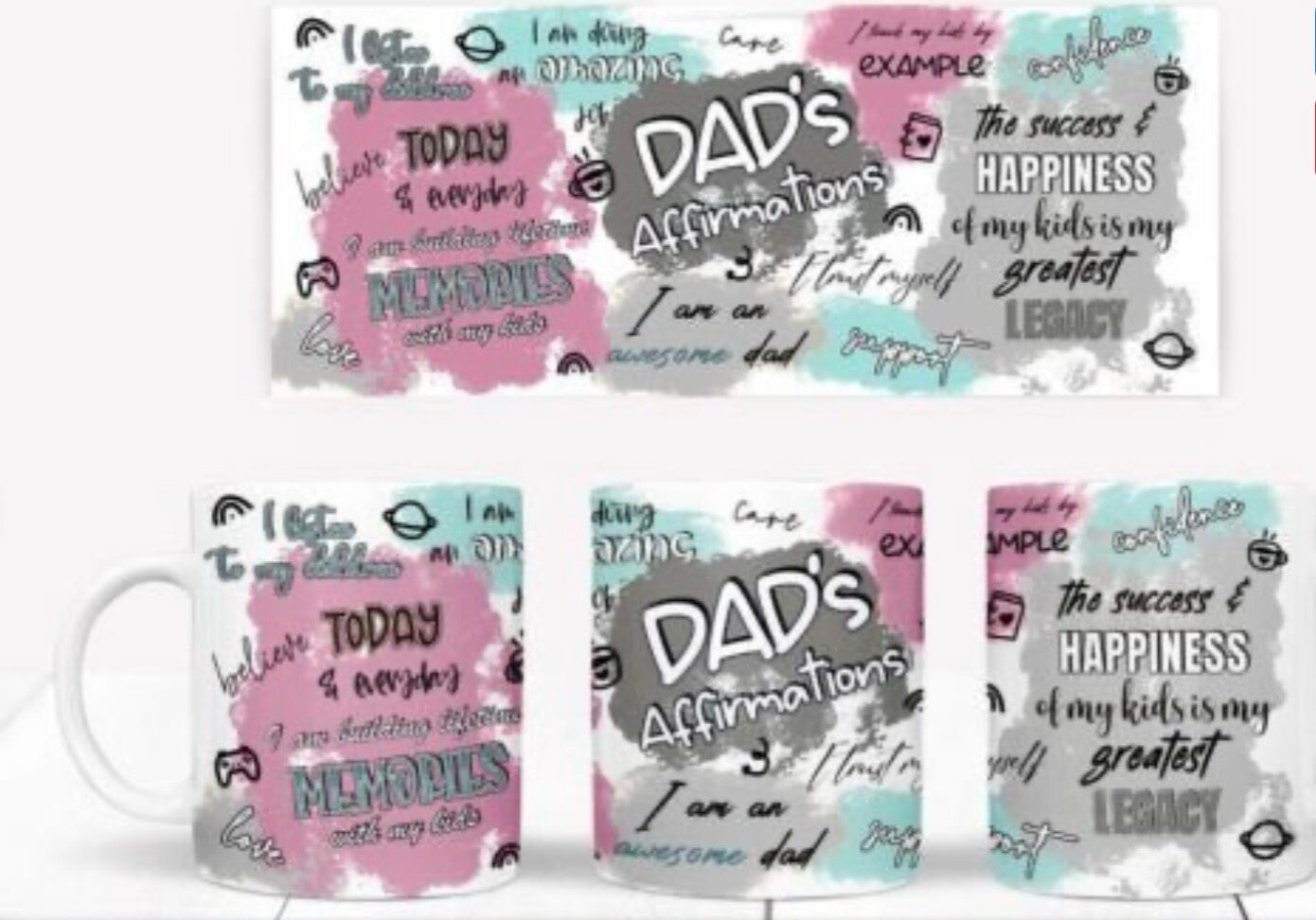 💪 Empower Your Day with the DAD Positive Affirmations Mug! 💪