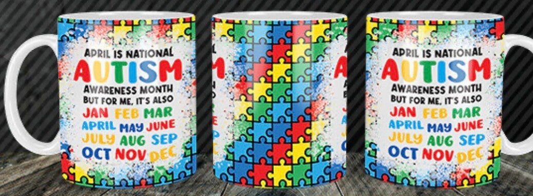 💙 Show Your Support with the April is National Autism Awareness Mug! 💙