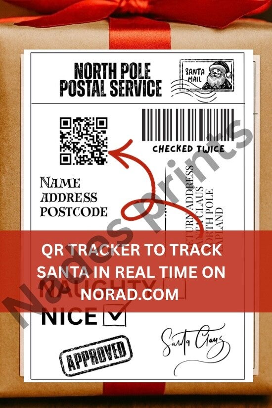 Santa tracker gift label