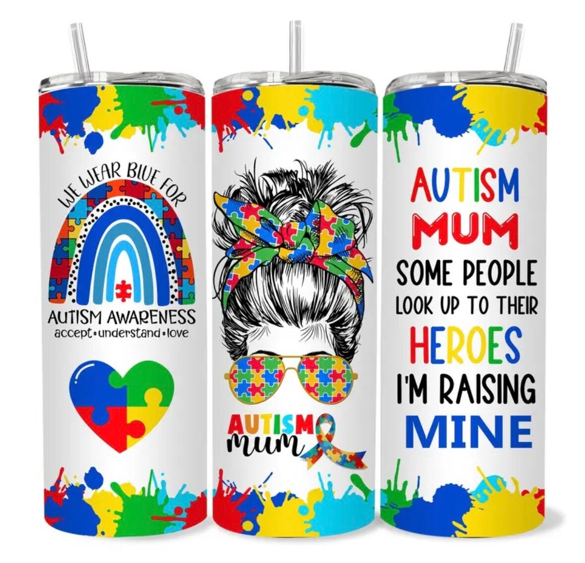 Support Autism Awareness with the Autism Awareness Mum Tumbler