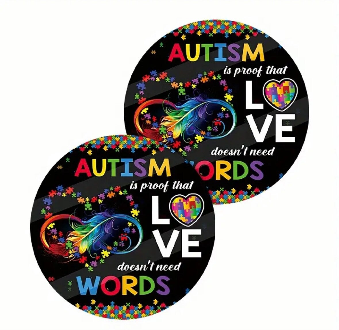 Spread Awareness with Autism Awareness Coasters 2pack (car)