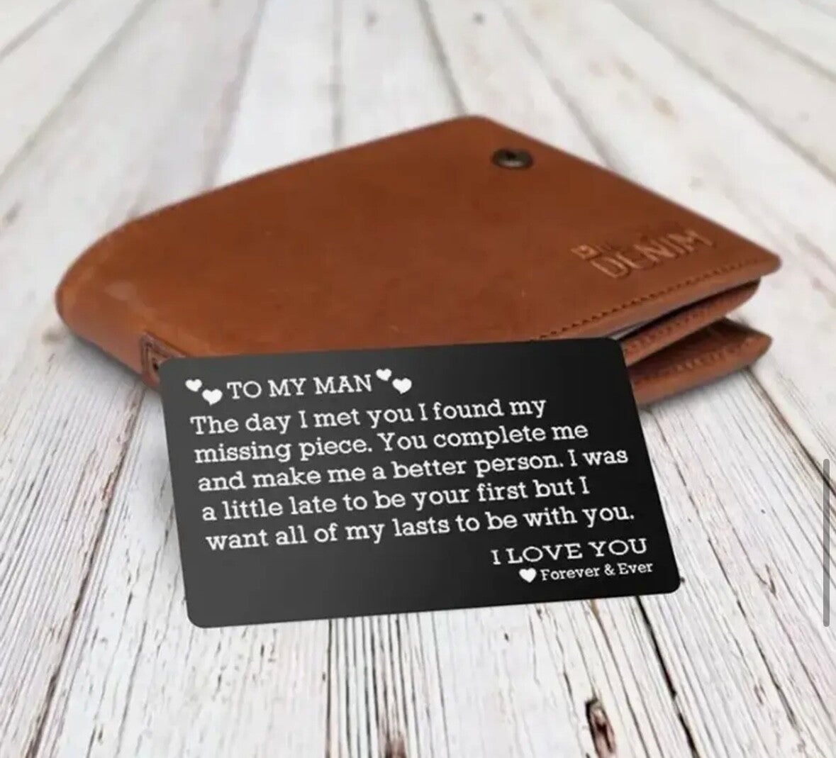 To My Man Wallet Card Insert – A Heartfelt Reminder of Love