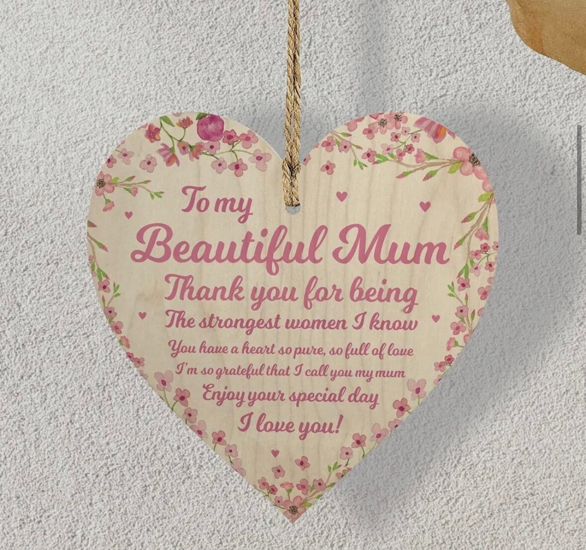 To My Beautiful Mum Heart Plaque – A Gift of Love