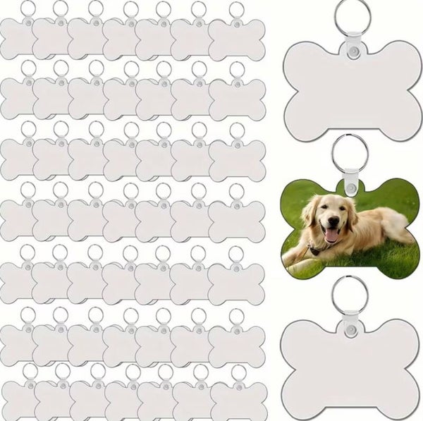 Personalised Bone Shape Dog Tag – Custom Printed MDF Pet ID Tag, Lightweight Collar Charm with Phone Number & Addres