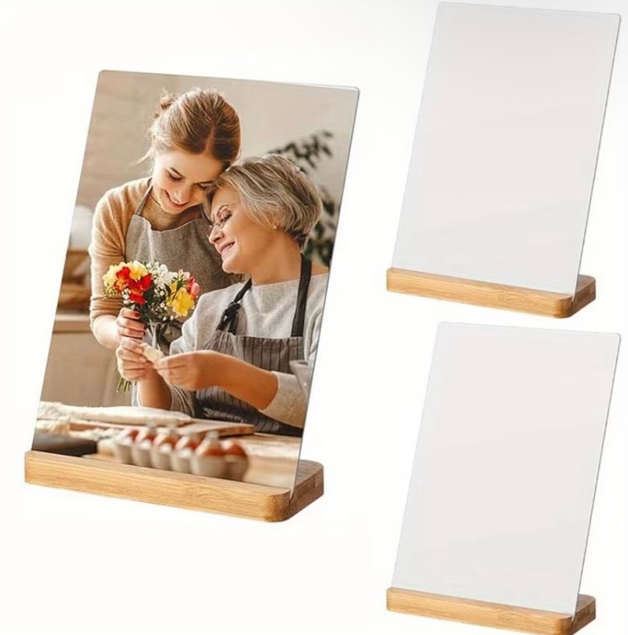 Personalised Photo Frame with Wooden Base