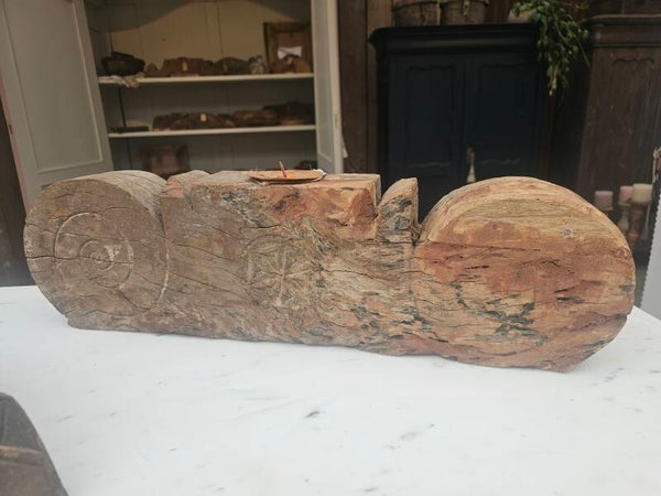 Oude Houten Kandelaar uit India – 61 cm