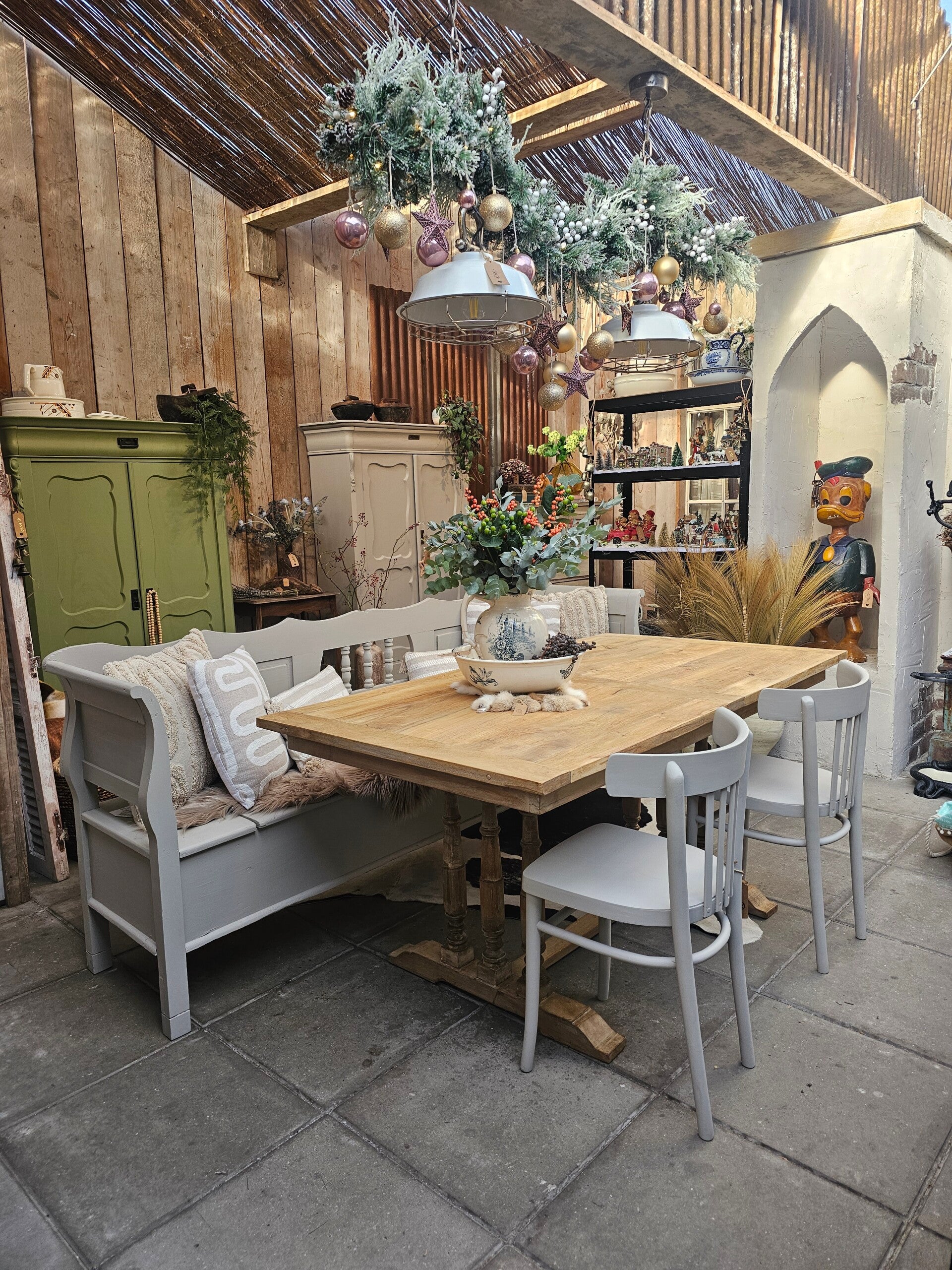 🌿 Complete eetkamer set – landelijke charme in beige 🌸