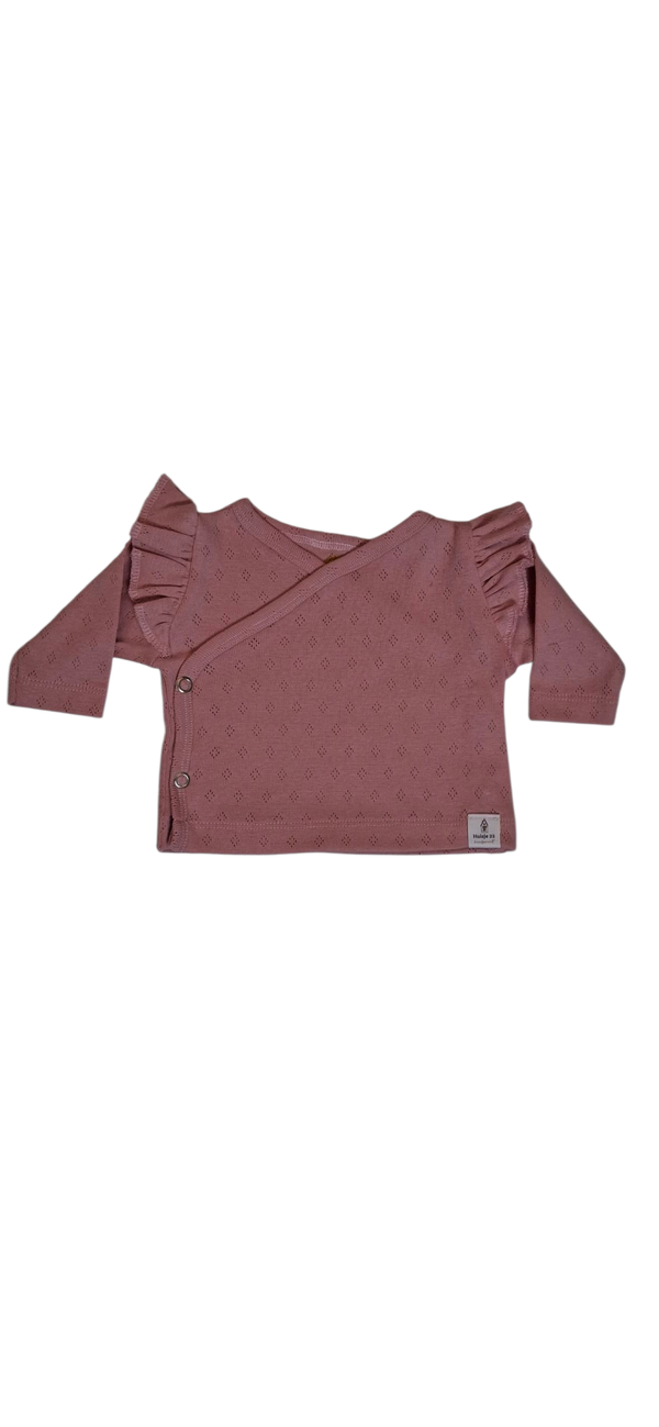 Overslagshirt pointelle roze