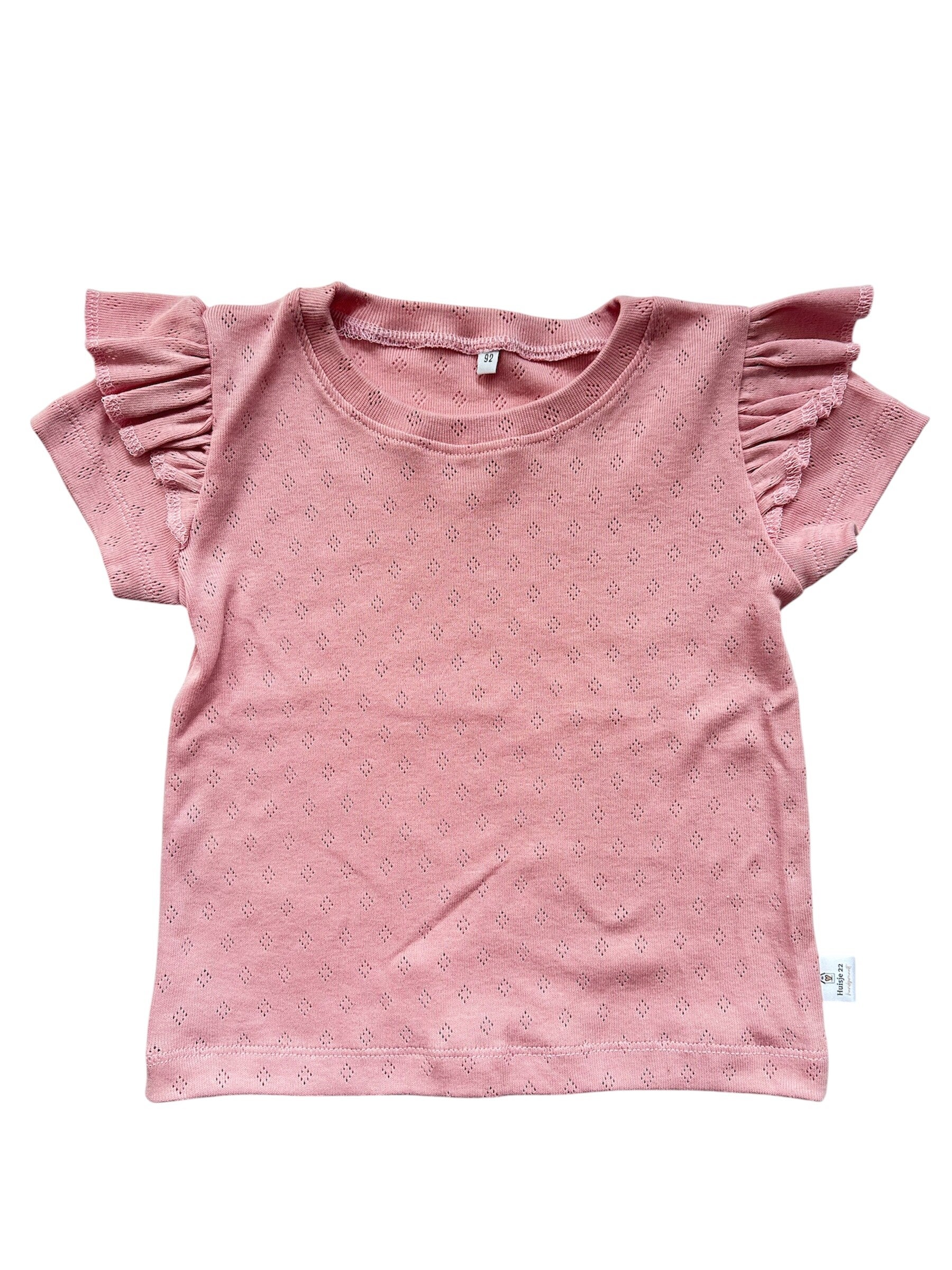 T shirt pointelle roze