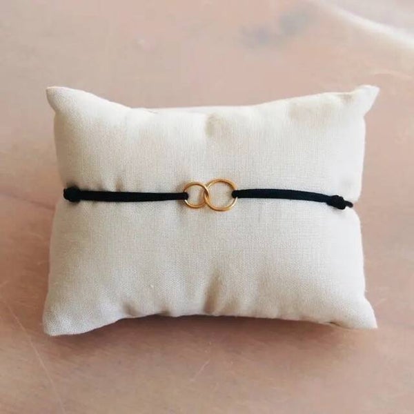 Satijnen armband Infiniti - zwart