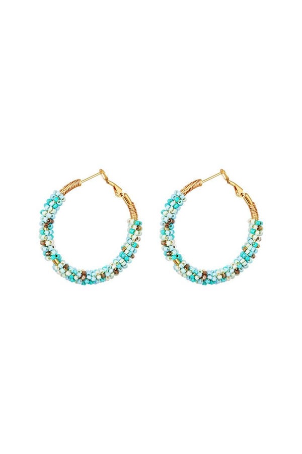 Oorbellen met glaskralen - 4cm