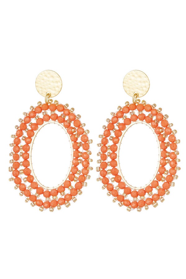 Oorbellen kralen ovaal