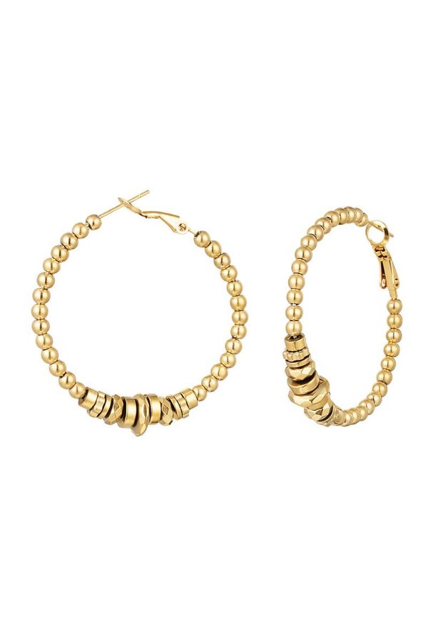 Oorbellen steen - Goud Hematiet