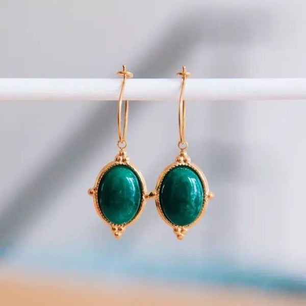 Fijne oorbellen smaragdgroene hanger