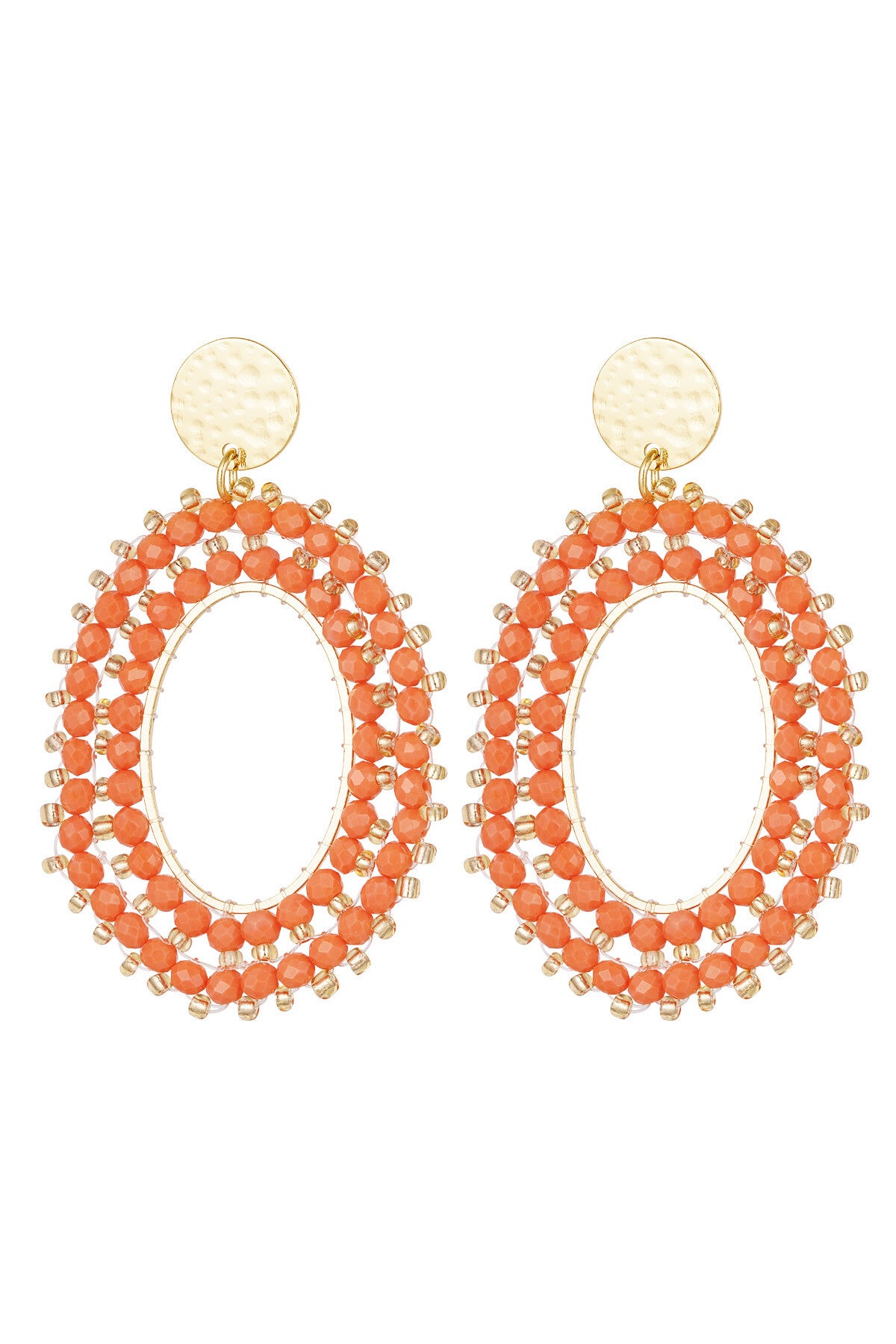 Oorbellen kralen ovaal