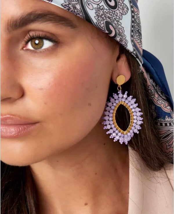 Oorbellen ovaal kraal