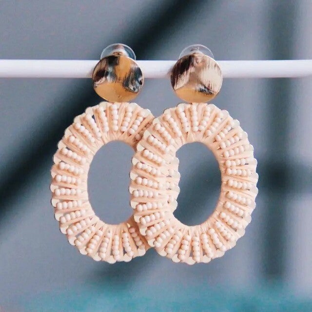 Statement oorbel ovaal - nude