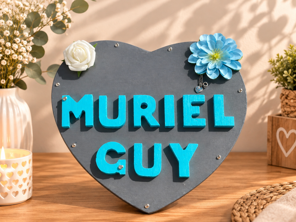 Coeur décoratif personnalisé Prénom en relief
