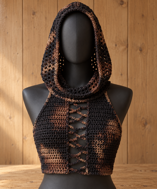 RUST RITUAL — Hooded Crochet Top