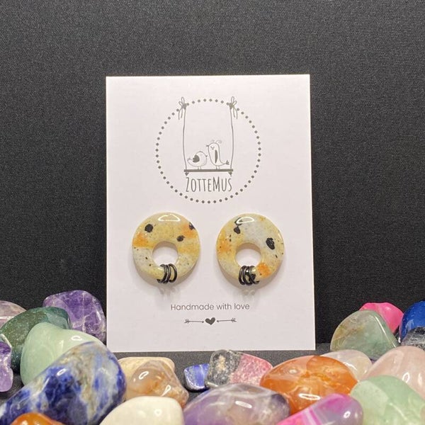 No One Knows Dalmatian Jaspis Stud Rings