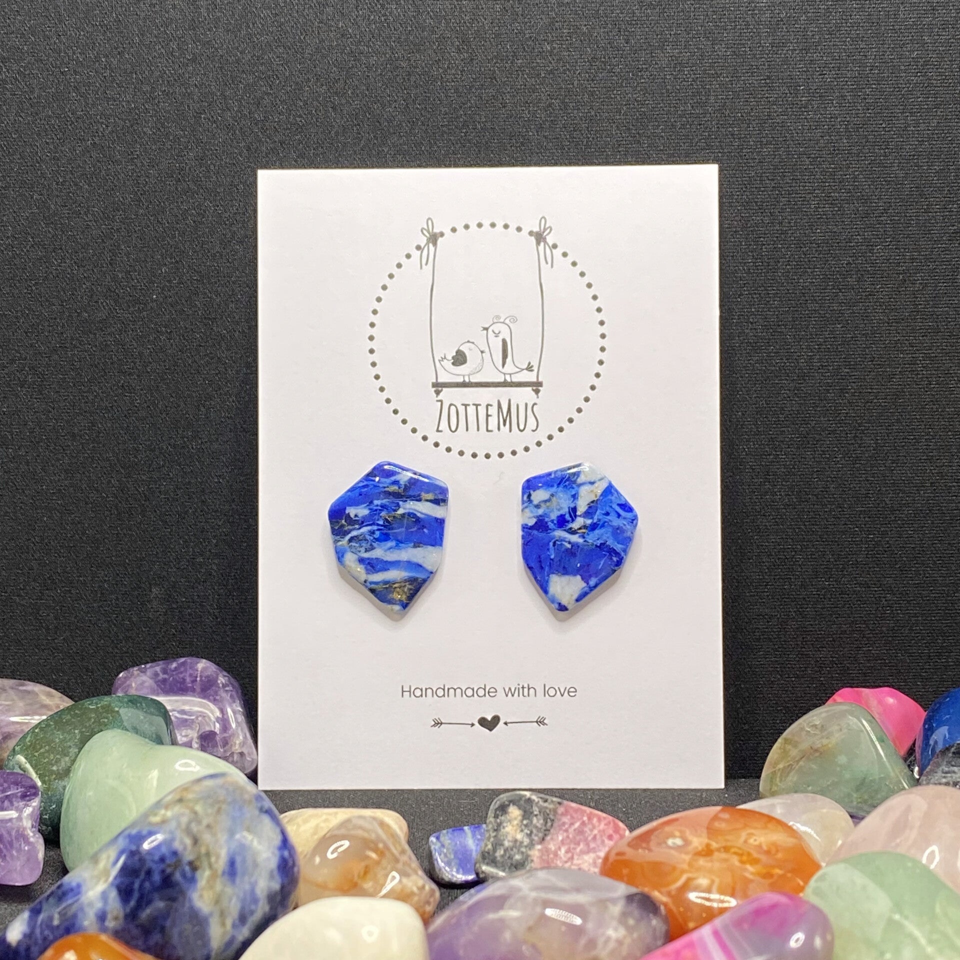 No One Knows Lapis Lazuli Stud Irregular