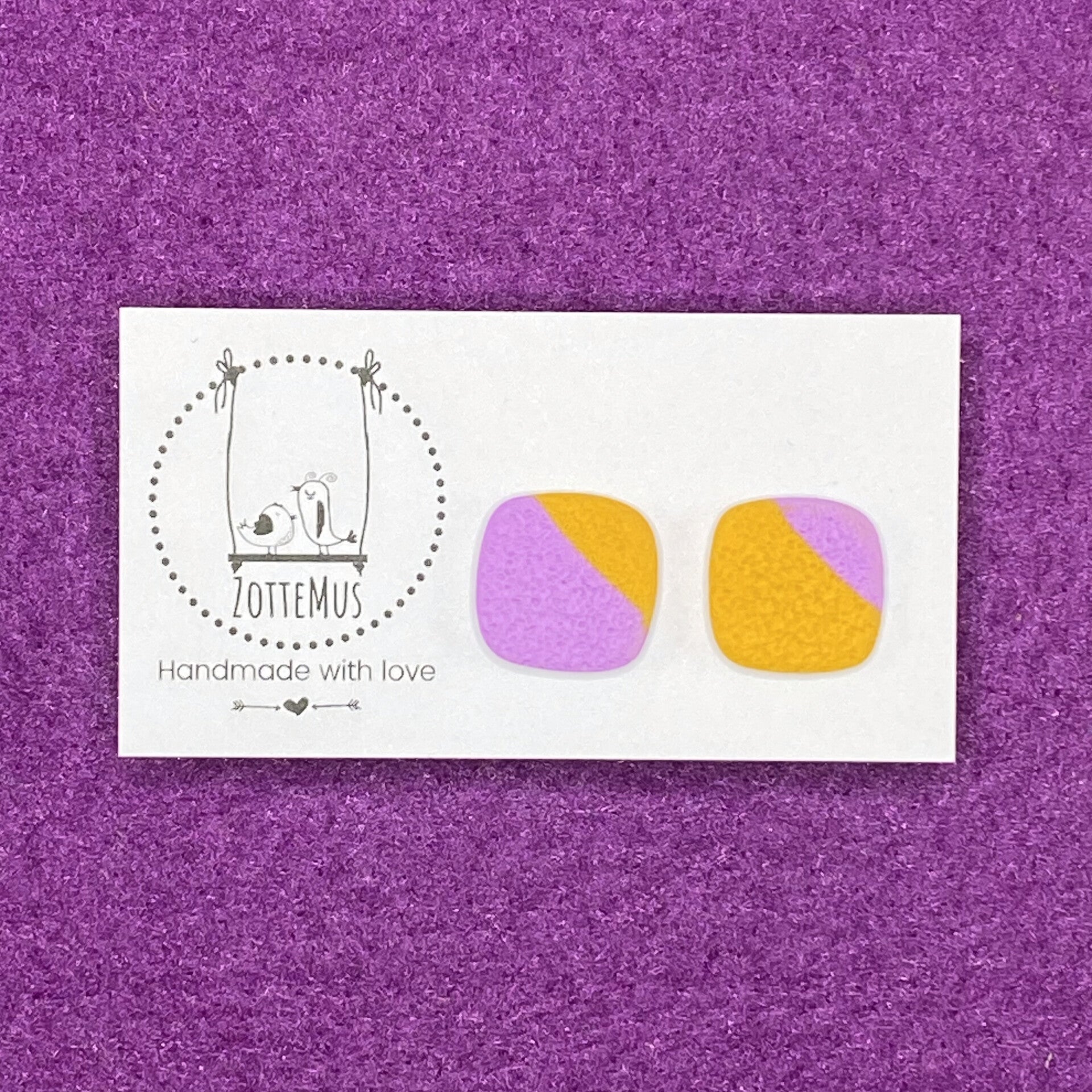 Pump Up The Jam Stud Square Lila Ocher