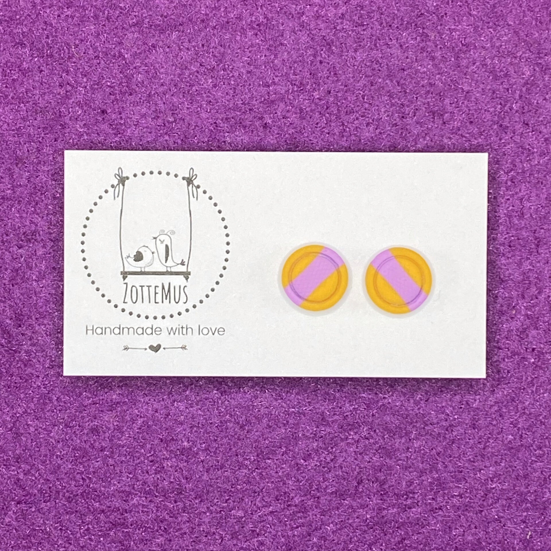 Pump Up The Jam Stud Round Imprint Orange Lila