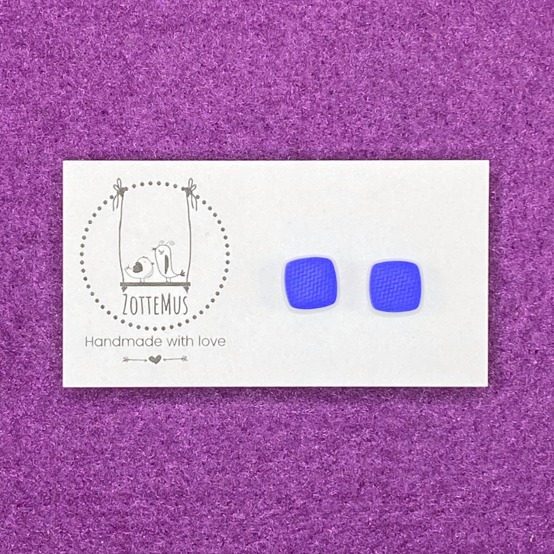 Pump Up The Jam Mini Stud Square Blue