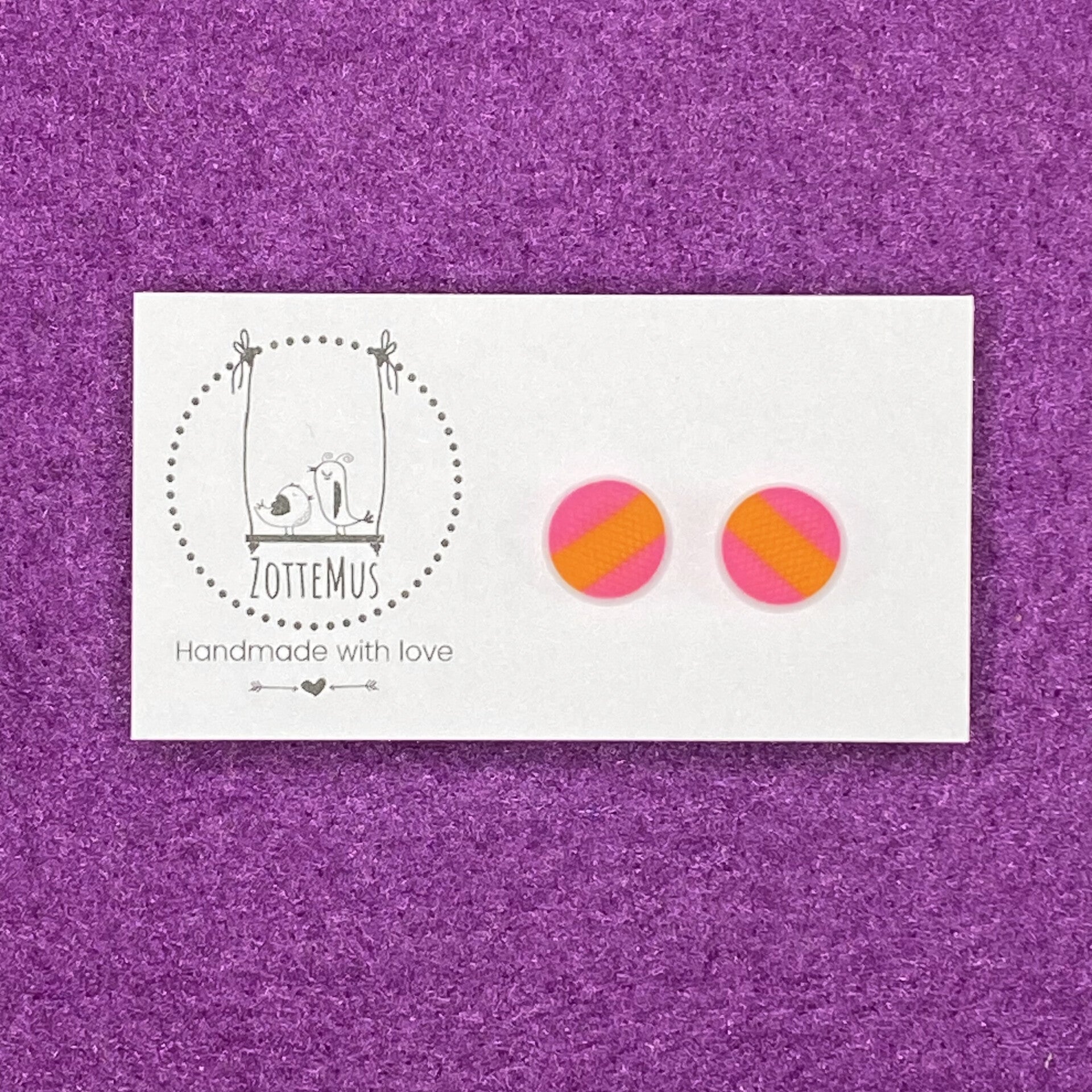 Pump Up The Jam Stud Round Pink Orange