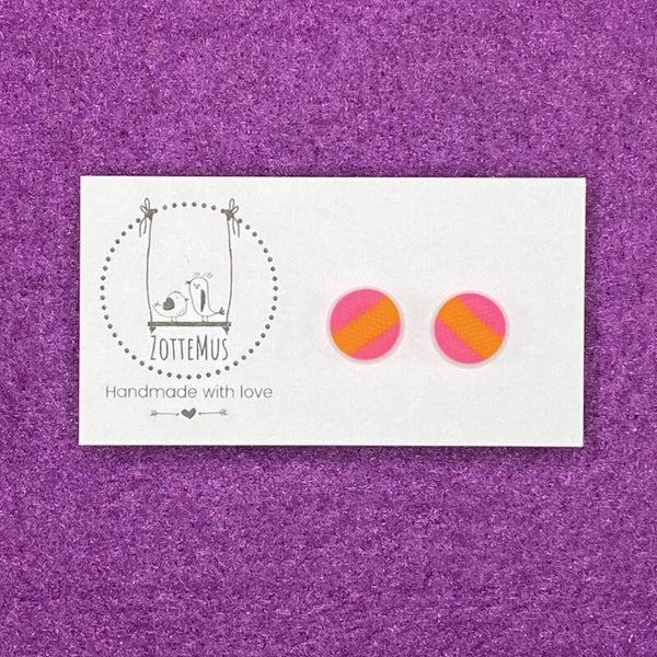 Pump Up The Jam Stud Round Pink Orange