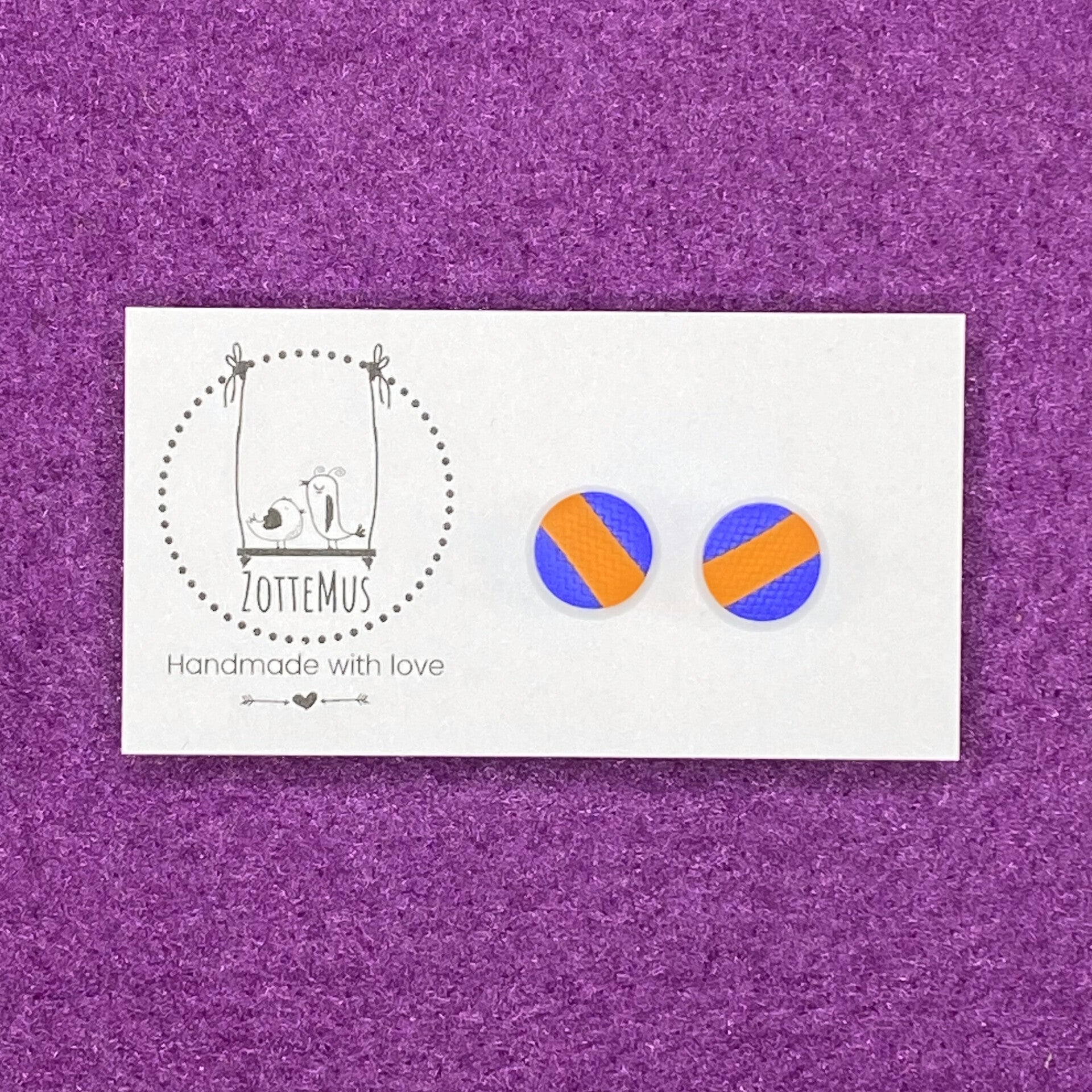 Pump Up The Jam Stud Round Blue Orange