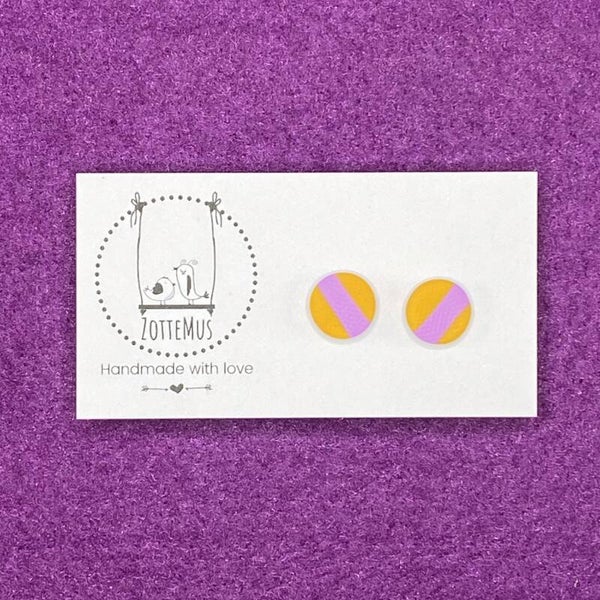 Pump Up The Jam Stud Round Orange Lila