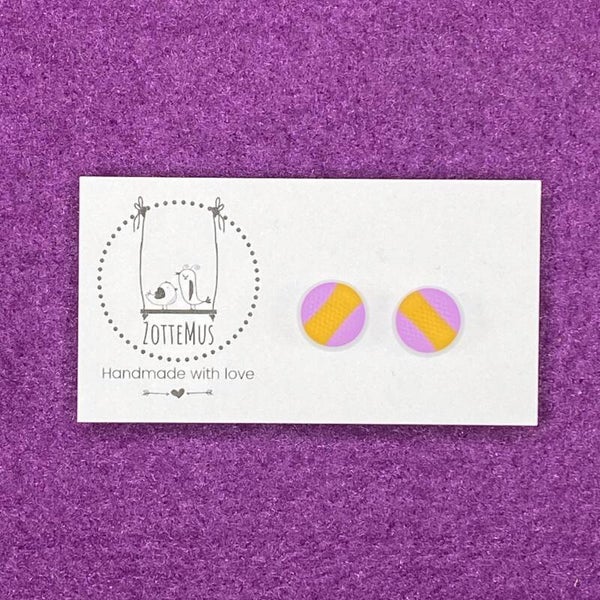 Pump Up The Jam Stud Round Lila Orange