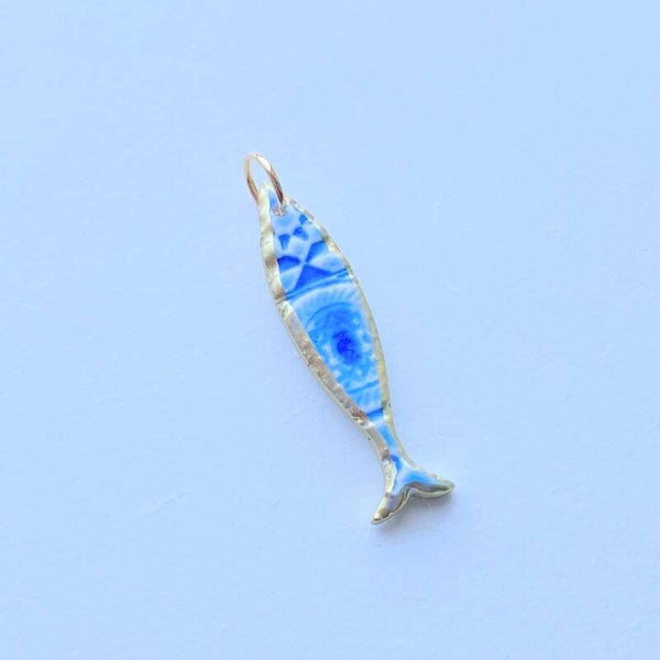 Riptide Charm Fish Blue Gold 1