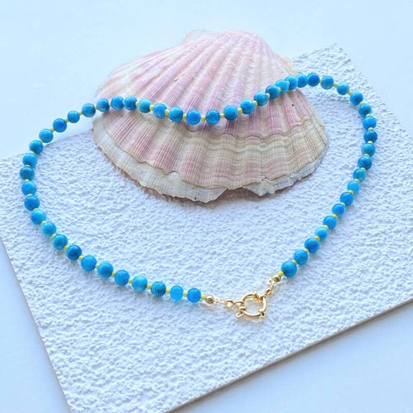 Riptide Necklace Teal Yellow