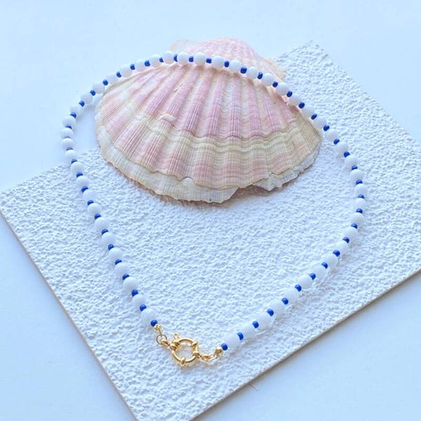 Riptide Necklace White Dark Blue
