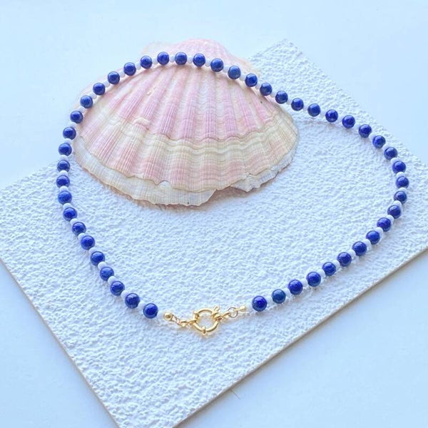 Riptide Necklace Dark Blue White