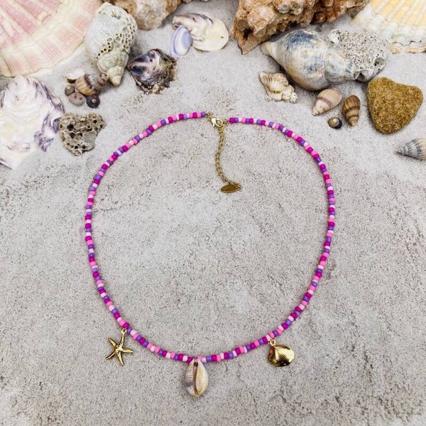 Ocean Eyes Necklace Kauri Pink