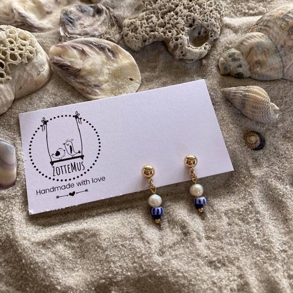 Ocean Eyes Mini Freshwater Pearl Blue